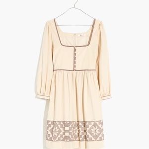 Madewell Embroidered Snowflake Quilt Mini Dress (Size 10)